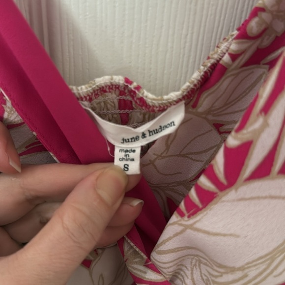 Floral Pink and White jumpsuit June and Hudson sz S - Picture 2 of 4